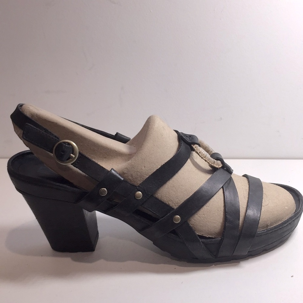 Earth keepers Black Leather Sandals sz 8